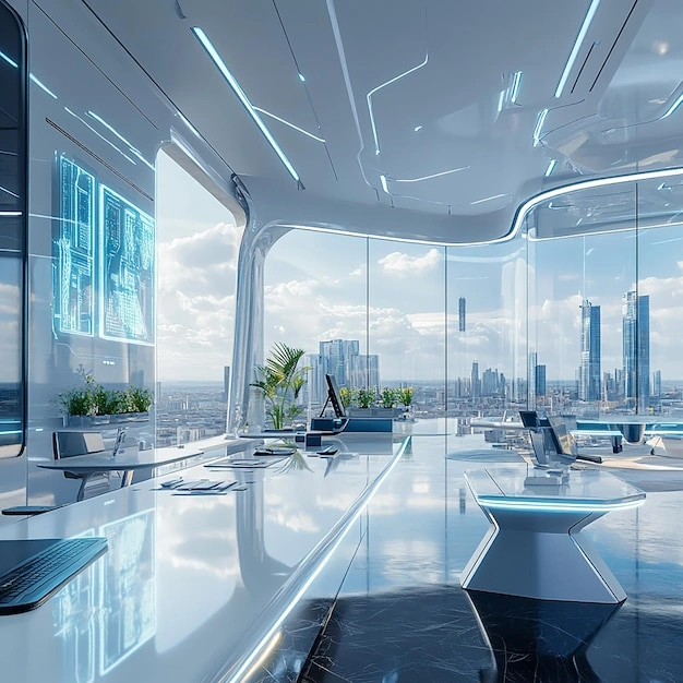 Futuristic marketing office, sleek, tech-driven, dynamic Pexels photo