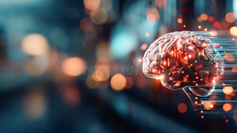 AI brain at work, digital light trails, creative process Pexels photo