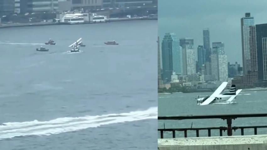 Dramatic Seaplane Landing in NYC's East River! All 8 Rescued!