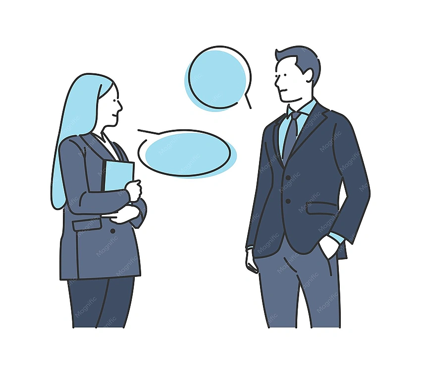 Couple communicating effectively illustration