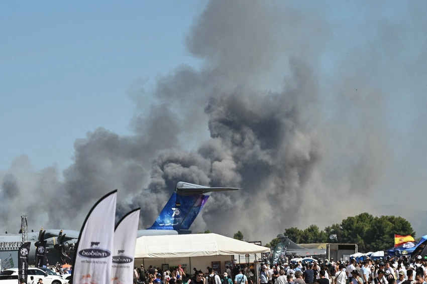 F-4 Phantom Jet Crashes at Athens Airshow, Sparks Huge Blaze!