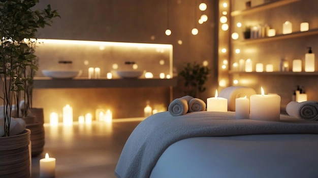 soft lighting spa at home, calming music for relaxation