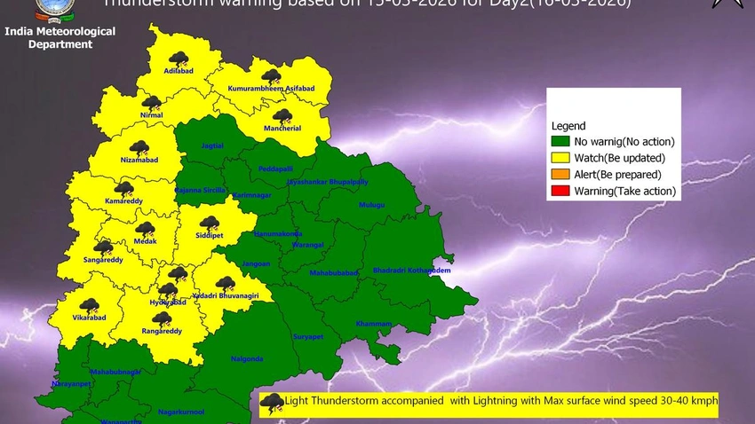 Hyderabad to see light to moderate rain, IMD predicts evening showers