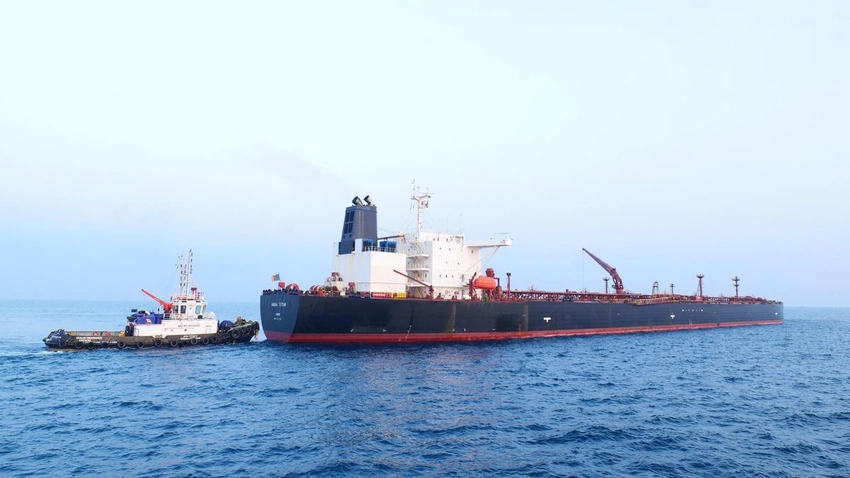 Russian tanker Aqua Titan docks at Mangalore after turning from China route