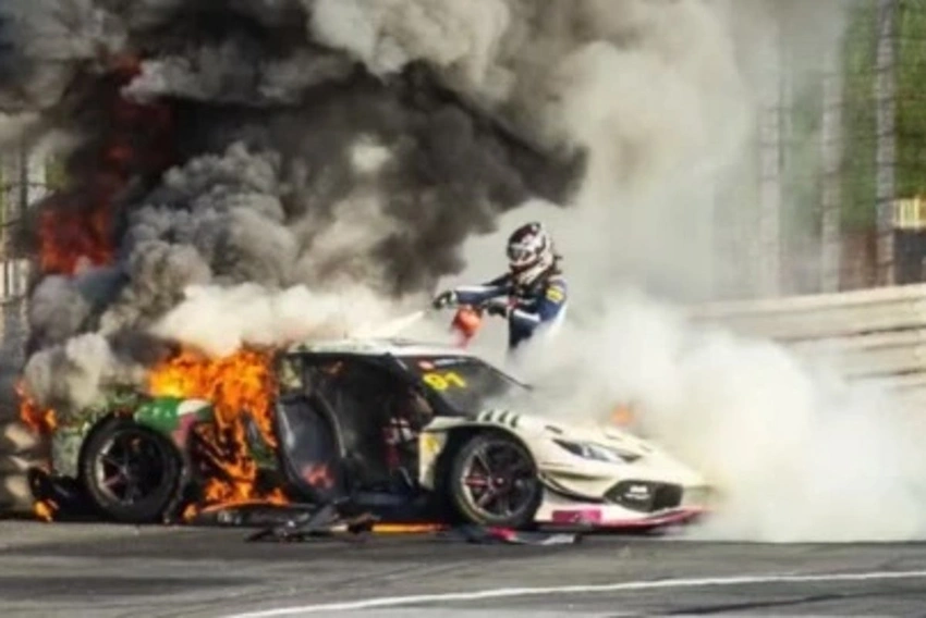 Heroic Rival Saves British Driver from Fiery Crash in China!