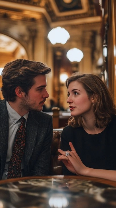 Couple talking earnestly, gentle