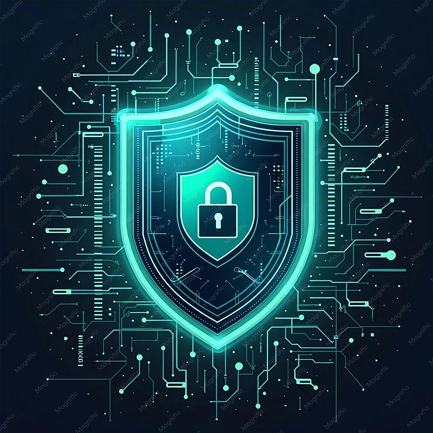 cybersecurity shield, digital protection, secure communication
