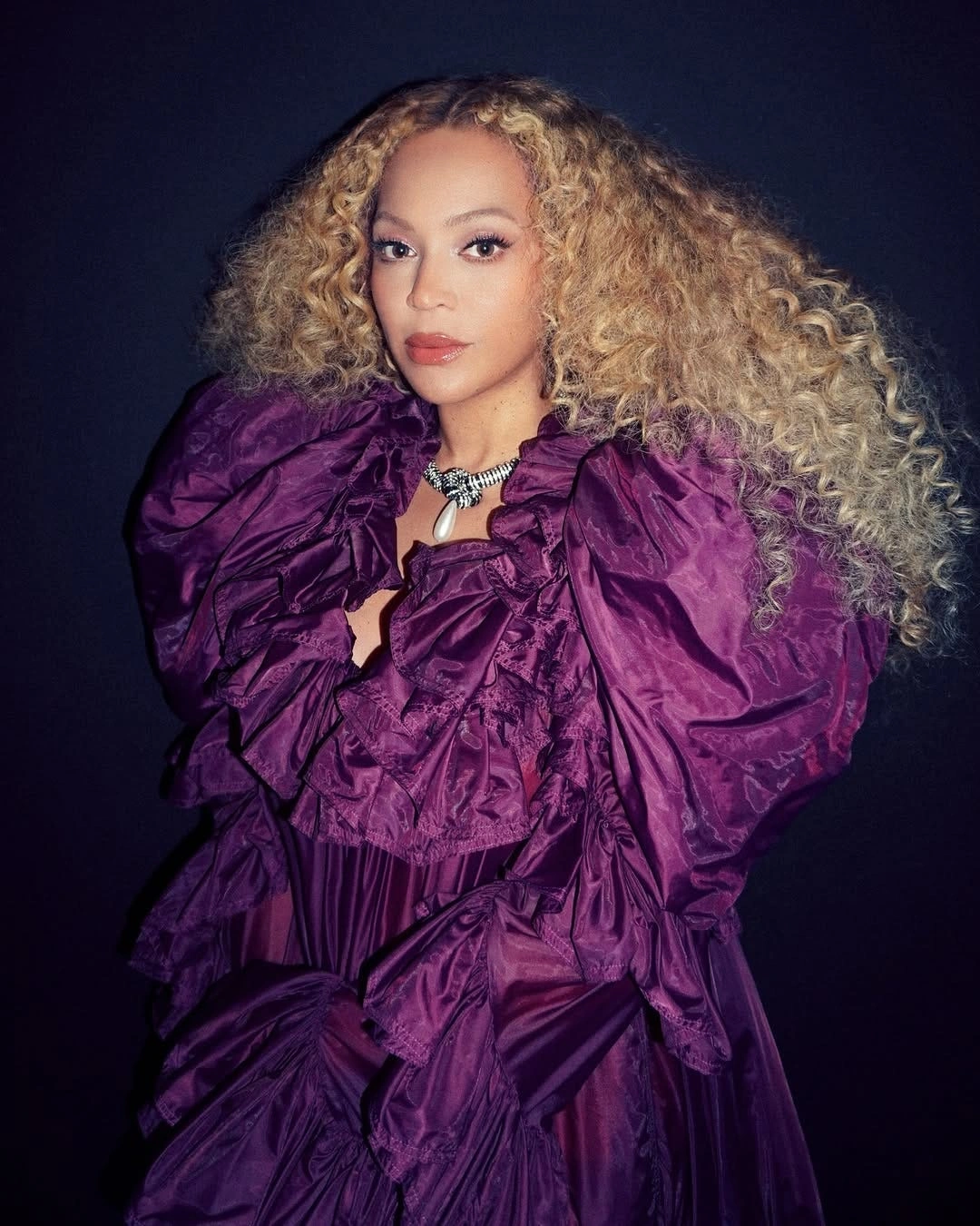 Beyoncé Revives Lemonade Era in Purple Saint Laurent Dress
