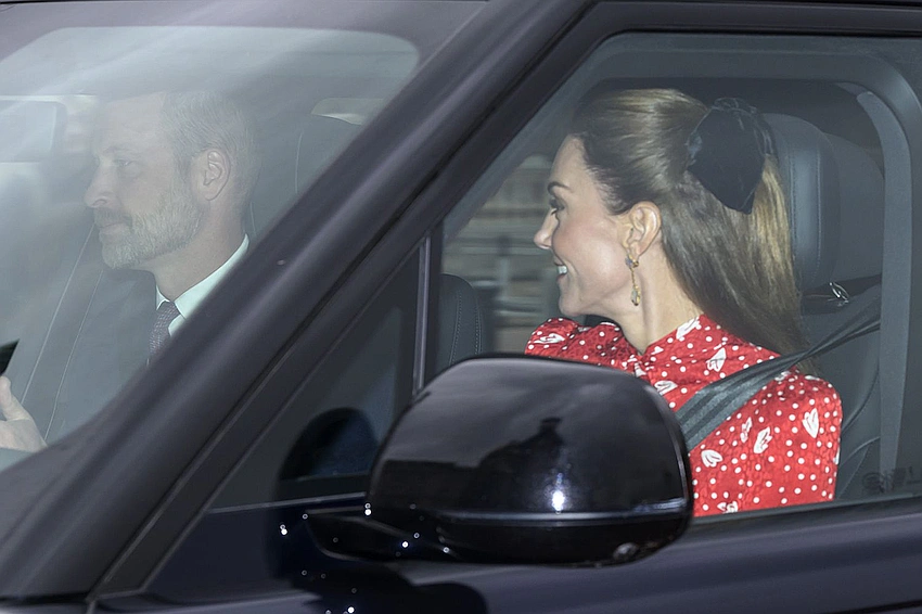 Kate Middleton, Charlotte Shine in Red at Palace Pre-Christmas Lunch