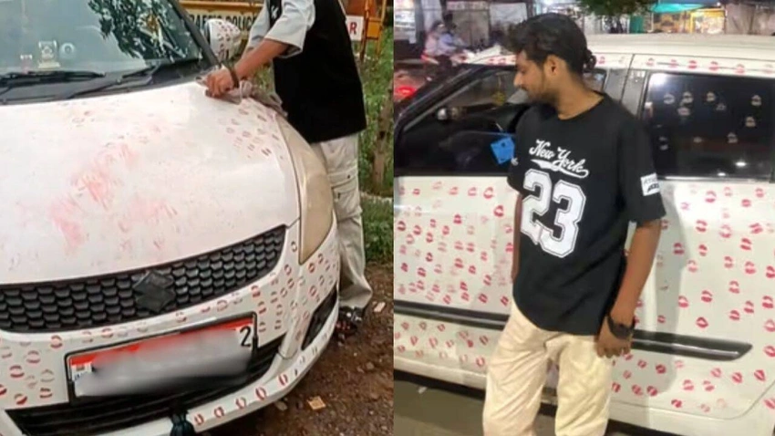 Viral Car Kisses: Gwalior Man Fined ₹5,500 After Girlfriend's Act!