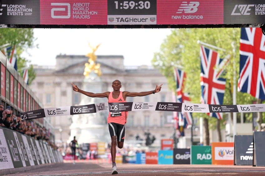 Sabastian Sawe breaks two-hour barrier, wins London Marathon in 1:59:30