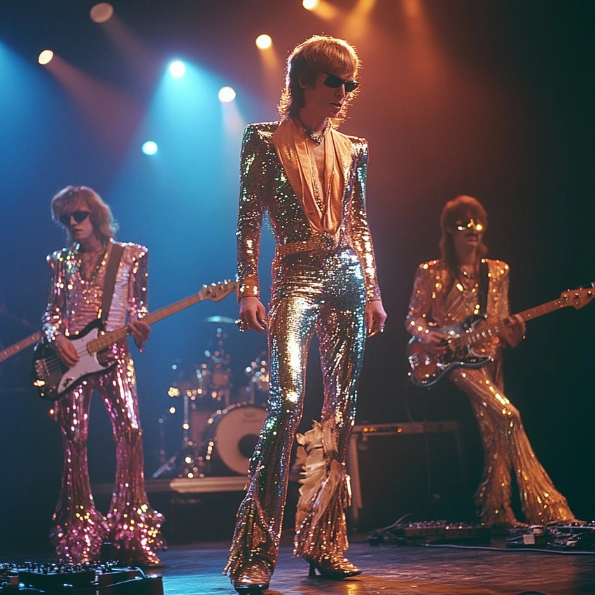 1970s glam rock fashion stage