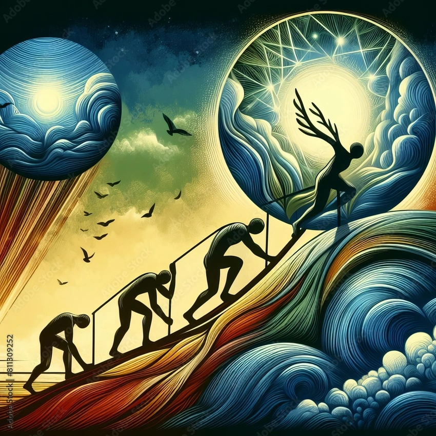 Broken path, healing journey illustration