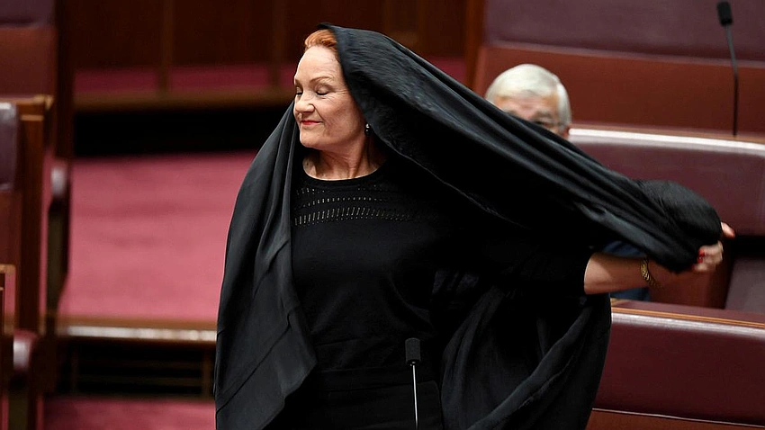 Australian senator's burka stunt sparks backlash in Parliament
