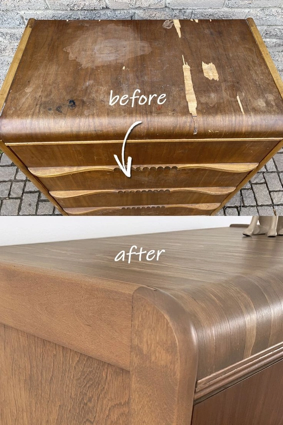 Antique furniture veneer repair