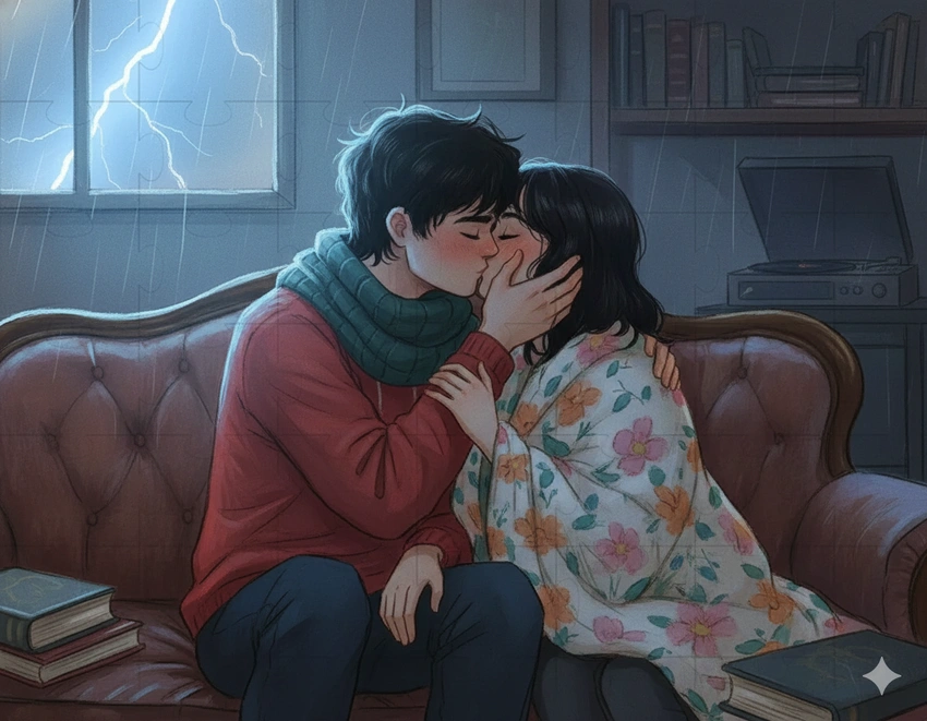 The Night of Homework, And a First Kiss