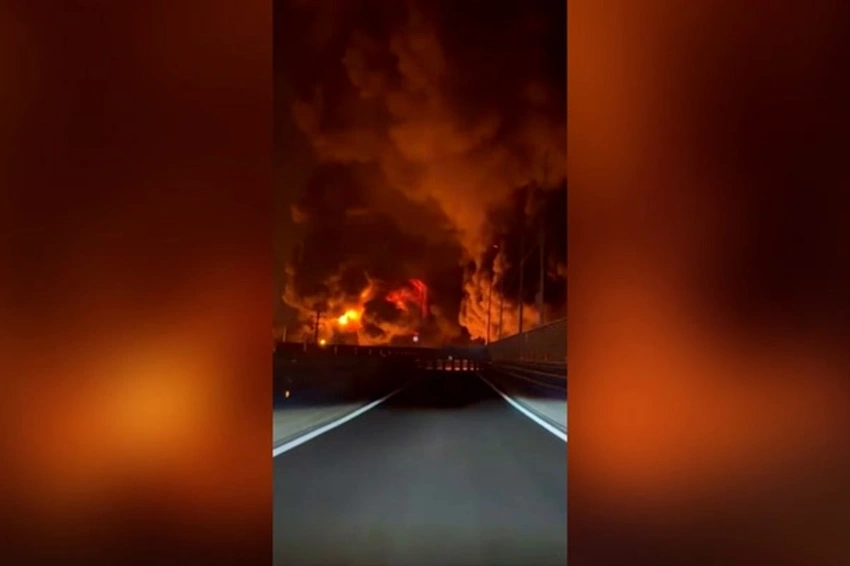 Tehran Oil Depot Blaze After Strike Draws Massive Fire