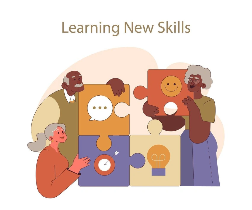 Joyful beginner learning new skill, relaxed smile