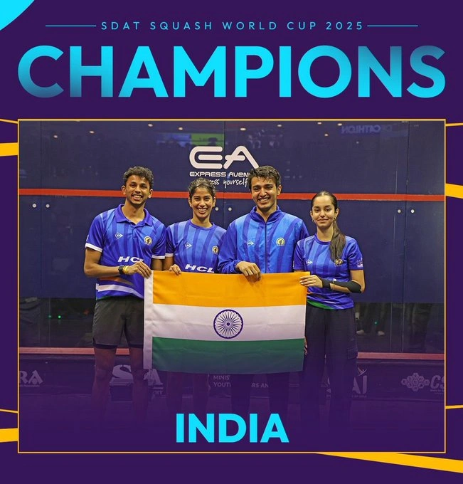 India Clinches First-Ever Squash World Cup Title with Historic Win in Chennai