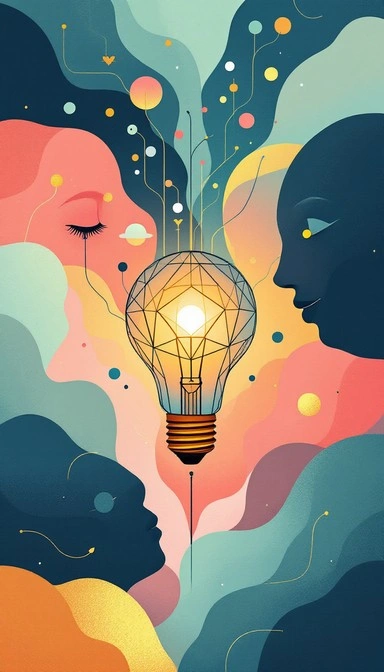 Critical thinking open mind, diverse perspectives lightbulb
