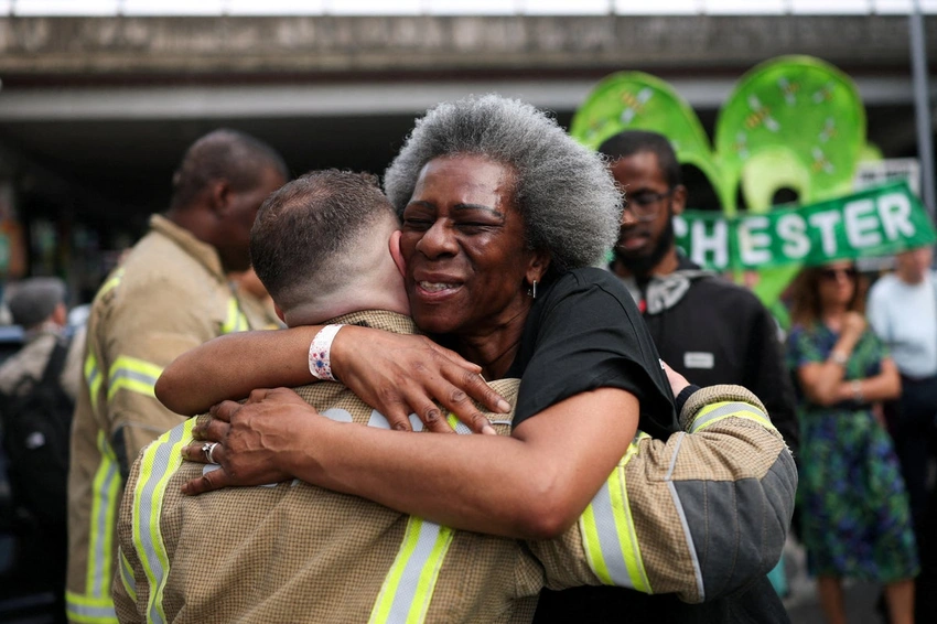 Grenfell 9th Anniversary: Survivors Embrace Firefighters in Emotional March