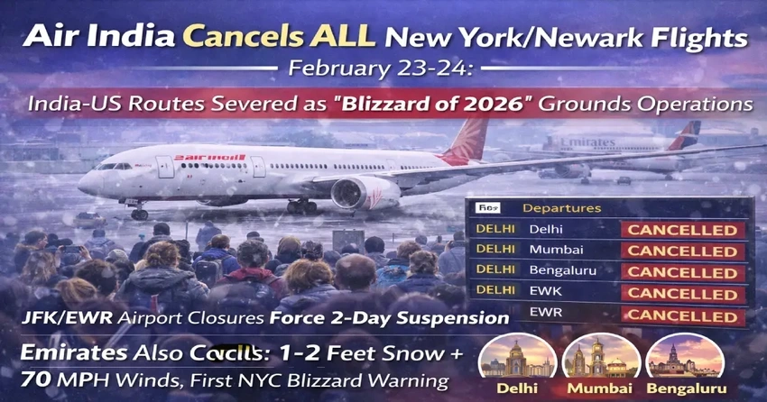 Air India Cancels New York, Newark Flights Amid US Winter Storm