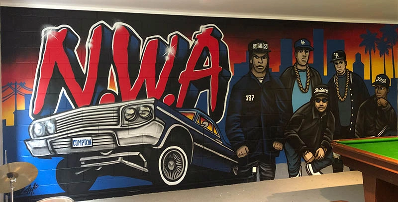 N.W.A graffiti art street