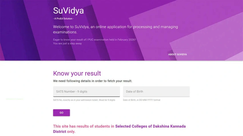 Karnataka 1st PUC Results 2026 Declared; Online Marks Memo Available