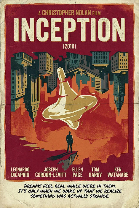 vintage film poster inception