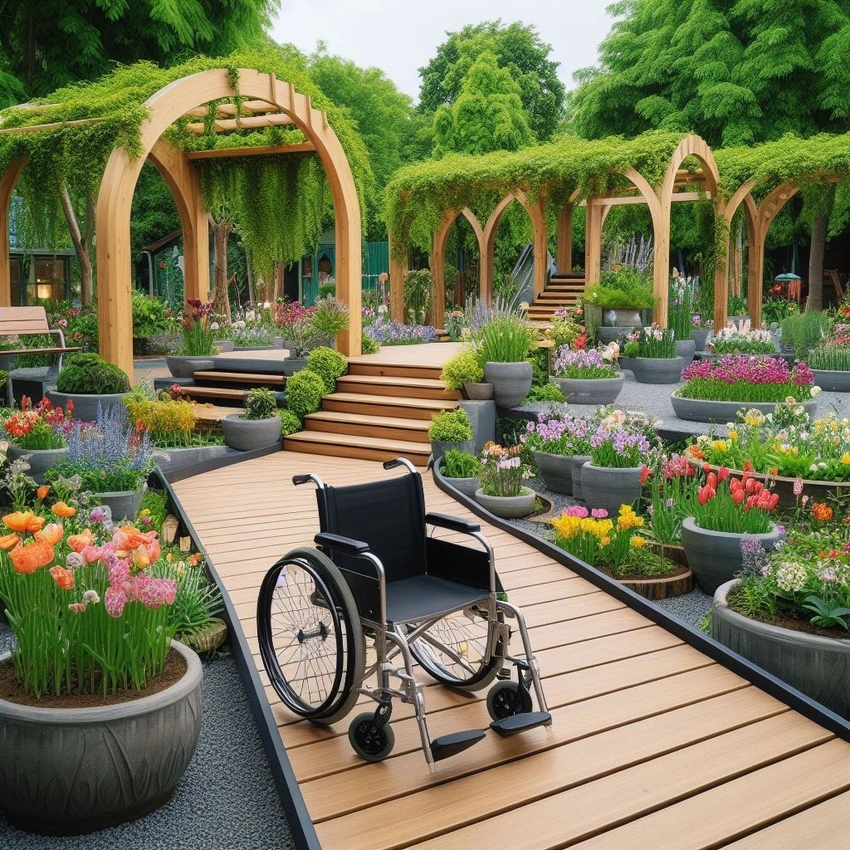 inviting garden pathway with accessible design