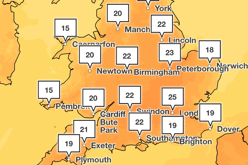 London set for warmest day of the year with 25C forecast