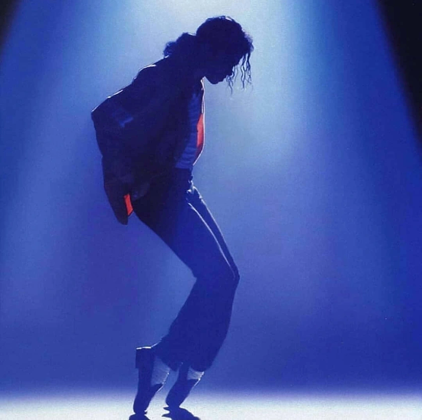 Michael Jackson iconic pose silhouette vibrant