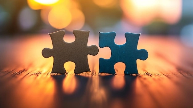 Two puzzle pieces fitting perfectly