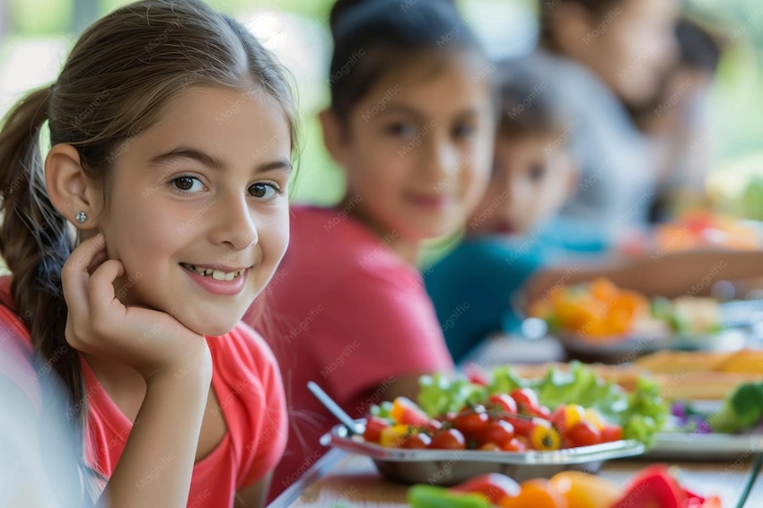 Student eating healthy snack, energy-boosting food
