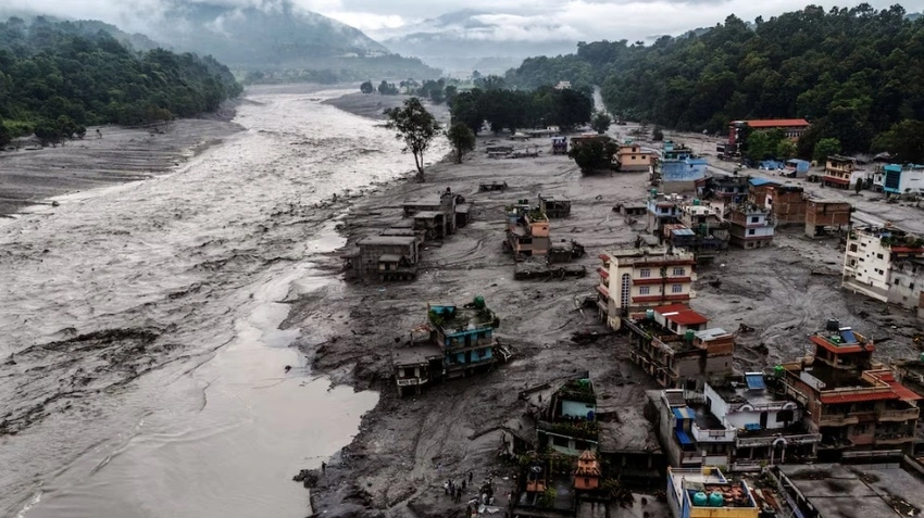 Nepal Flood Miracle? Family Survives in Standing Turquoise House!