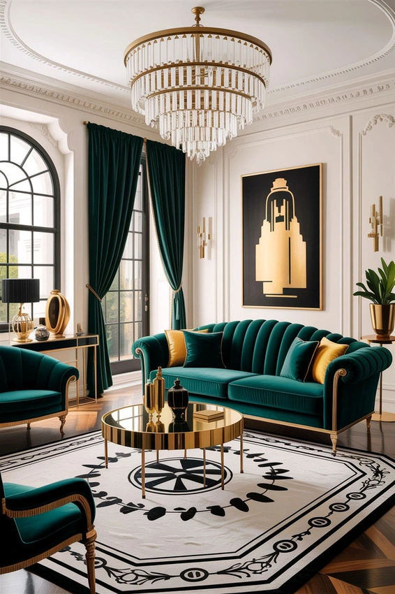 bold statement decor living room, hollywood regency accent chair