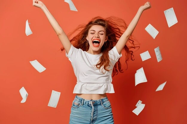 Person winning lottery tickets ecstatic