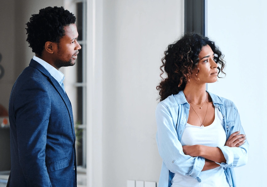 person giving silent treatment, judging eyes, subtle criticism