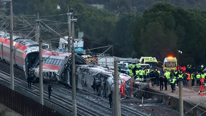 Barcelona-area commuter train hits collapsed wall, killing driver and injuring 37