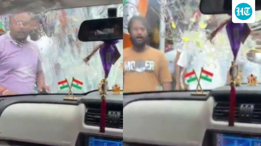 Eggs, Smashed Window: TMC MLA Kunal Ghosh's Car Attacked En Route to Mamata Rally!
