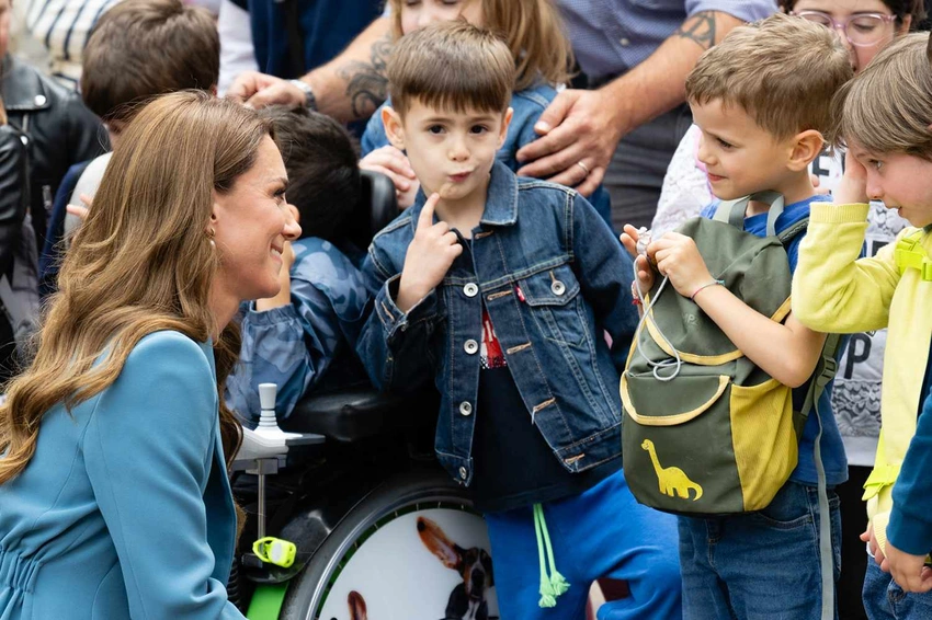 Kate Middleton Wows in Cornflower Blue Suit in Reggio Emilia