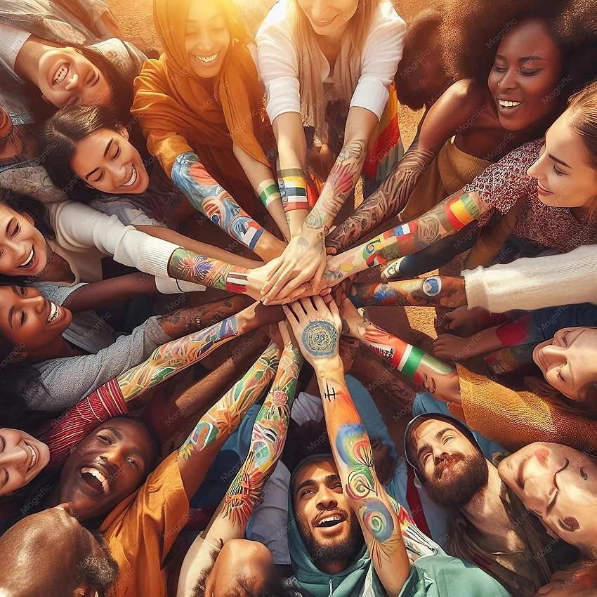 Diverse people in social setting, subtle positive interactions, Pexels photo