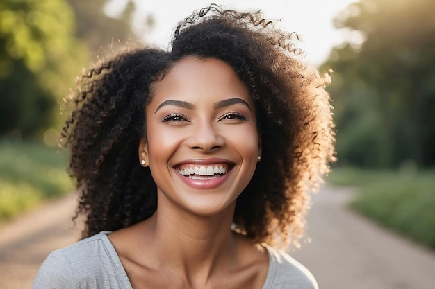 Empowered young woman, natural smile, genuine connection, lifestyle photo