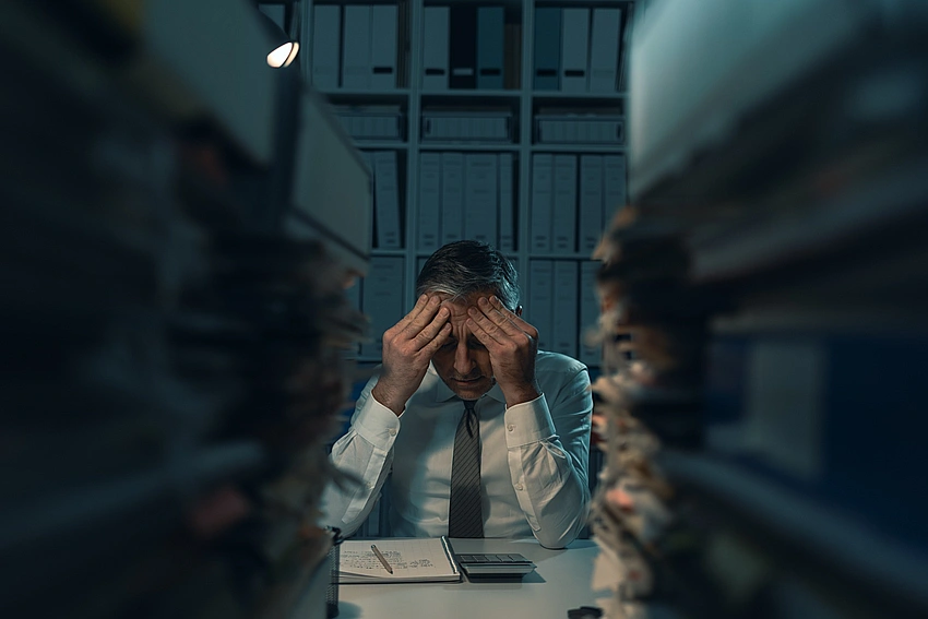 person feeling isolated in a crowded office