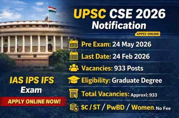 UPSC 2026 Notification Postponed; Dates Pending, Prelims May 24