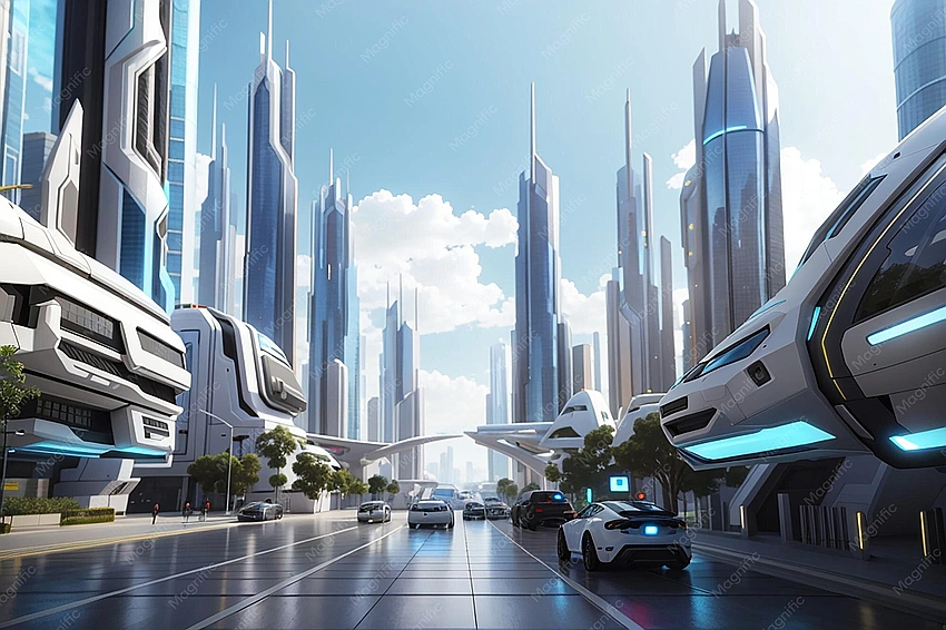 futuristic city rendered by AI
