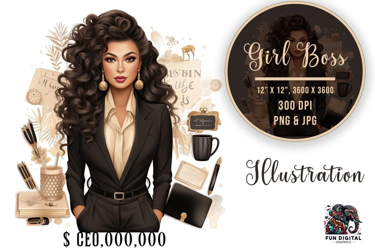 Glamorous boss woman illustration