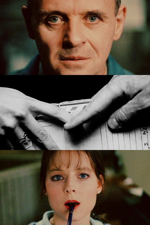 Clarice Starling and Hannibal Lecter intense dialogue