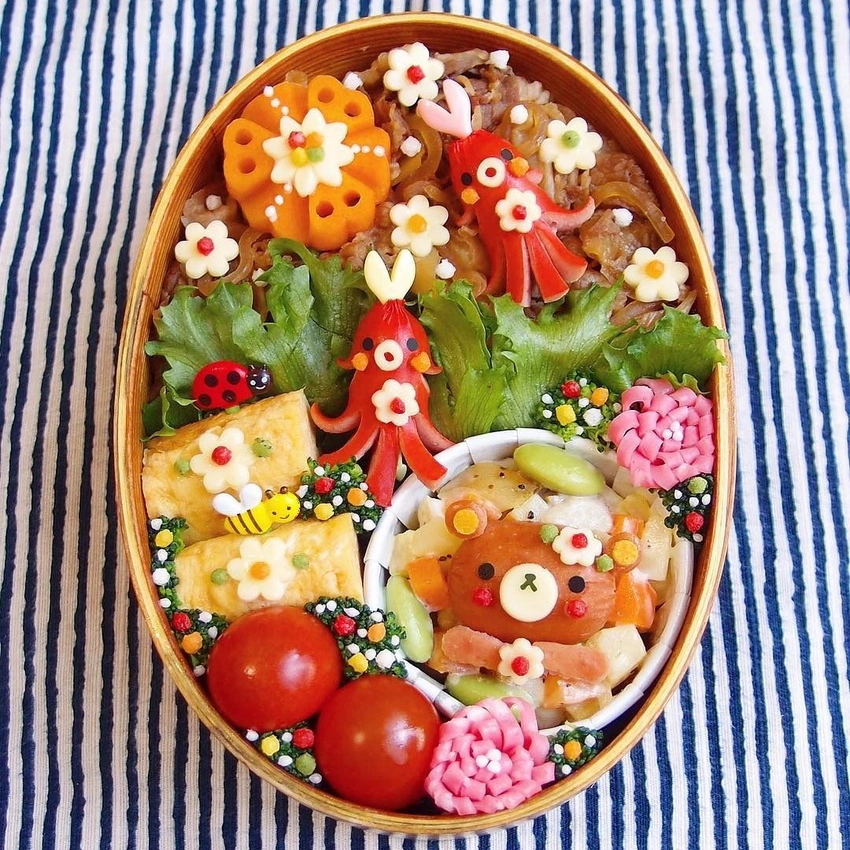 cute bento box aesthetic, food art bento box