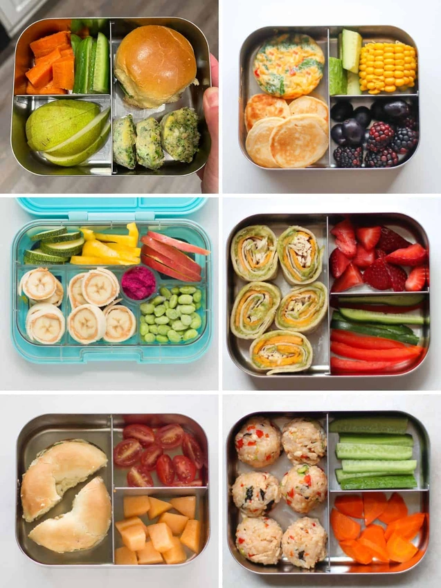 colorful bento box food ideas, non-soggy lunch ingredients